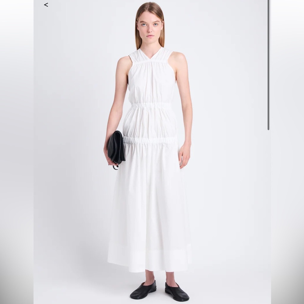 Proenza Schouler White Label Libby Women's White Cotton Poplin Maxi Dress Size 0